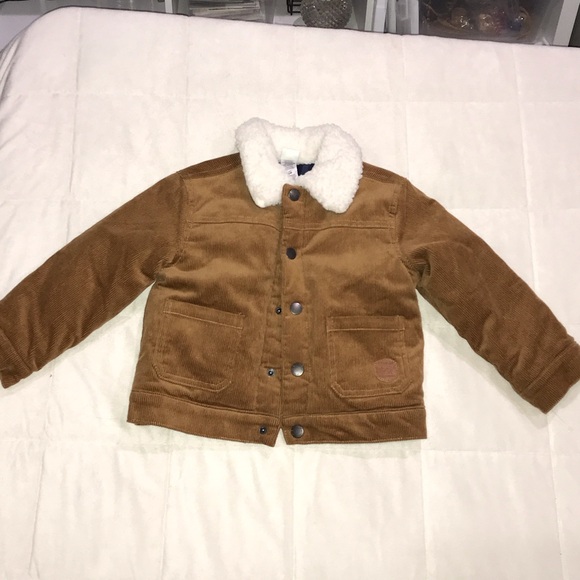 Little Me Other - Little Me Tan Corduroy Jacket with Cream Collar